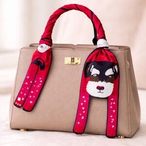 WIRE HAIRED TERRIER DOG SKINNY SCARF BAG HANDLE WRAP HAIR TIE NECK SCARF BANDEAU